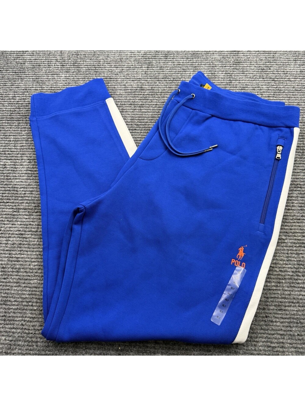 Polo Ralph Lauren Double Knit Jogger Sweat Pants Mens XLT Blue White Stripe NWOT